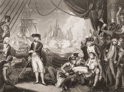 Scene on the Deck of the Queen Charlotte, 1st June 1794, illustration from 